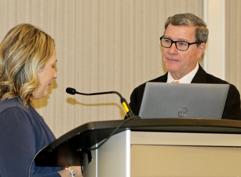 Many A&A Safety managers serve on advisory boards to set safe standards. This photo shows A&A Safety’s President, Bill Luttmer, as he's sworn in as the Ohio Contractor Association Chair for 2026.
