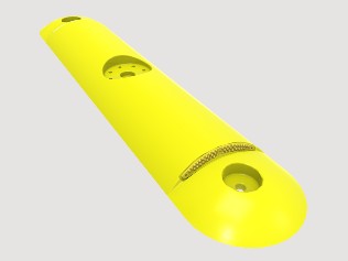 yellow channelizer curb