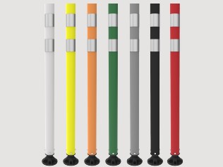 many different colors of traffic delineators